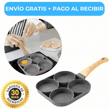 Sartén antiadherente 4 en 1 - No necesita aceite y ahorra gas